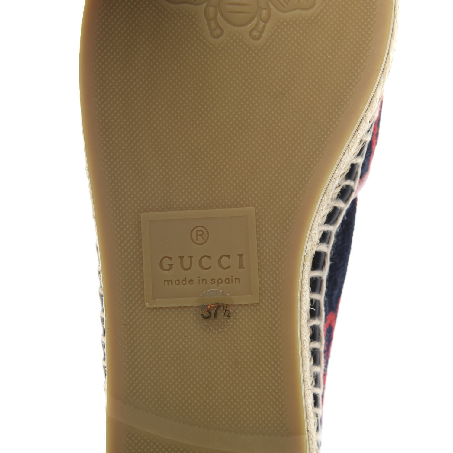 Gucci Terry Cloth GG Monogram Espadrilles 37.5 Blue Red 7 of 9