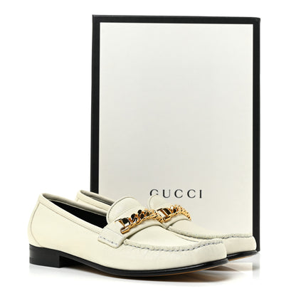 Gucci Calfskin Womens Chain Loafers 38.5 White 11 of 11