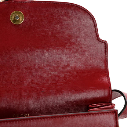 Gucci Textured Calfskin Small Torchon GG Ring Shoulder Bag New Cherry Red 11 of 14