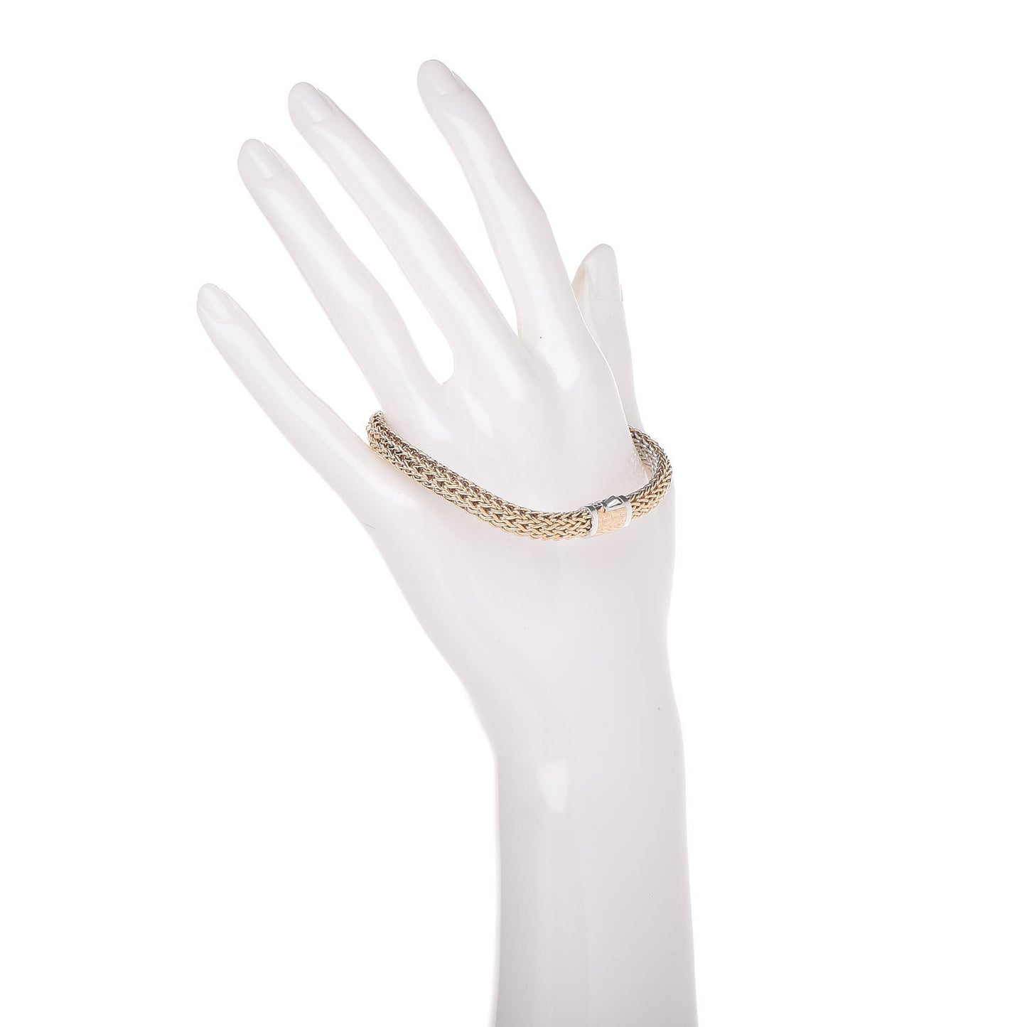 Sterling Silver 18K Yellow Gold 7mm Classic Chain Reversible Bracelet