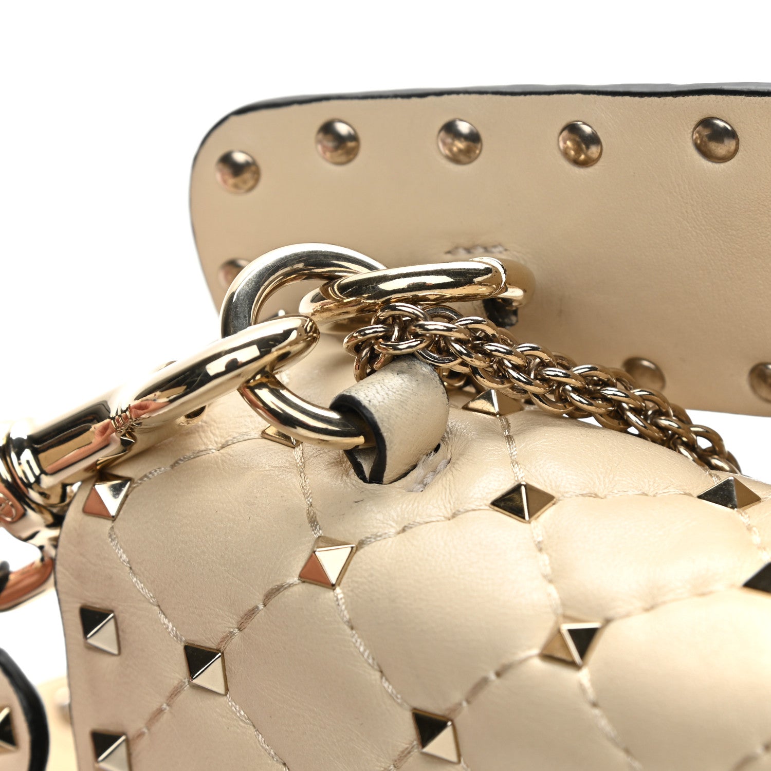 Valentino Garavani Nappa Small Rockstud Spike Shoulder Bag Light Ivory 14 of 14
