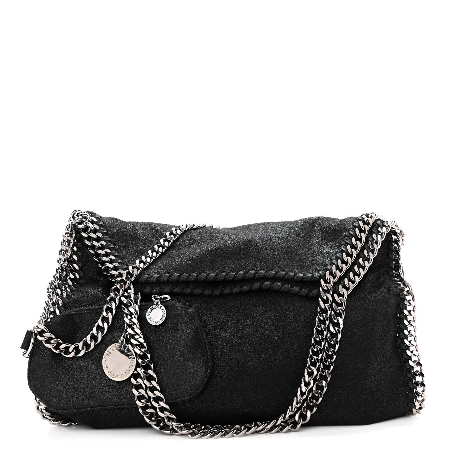 Stella McCartney Shaggy Deer Small Falabella Fold Over Tote Black 1 of 9