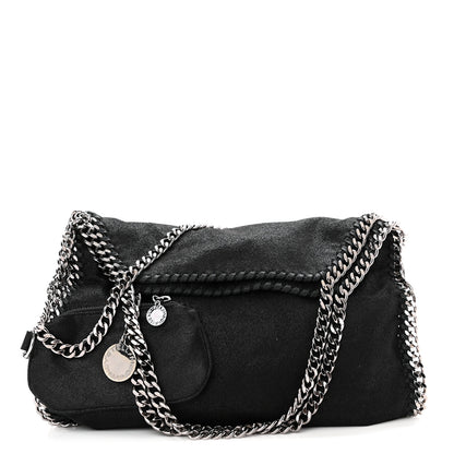 Stella McCartney Shaggy Deer Small Falabella Fold Over Tote Black 1 of 9