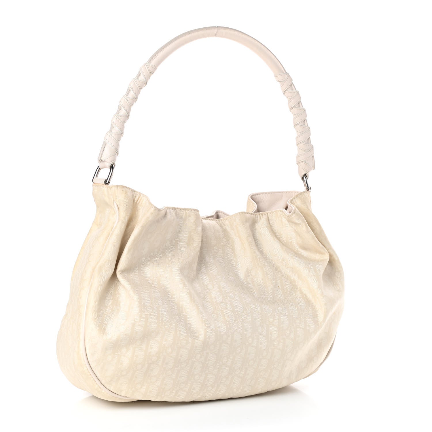 Christian Dior Nylon Monogram Lovely Hobo White 3 of 9