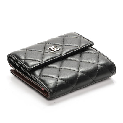 Chanel Lambskin Quilted Compact French Flap Wallet Black 4 of 9