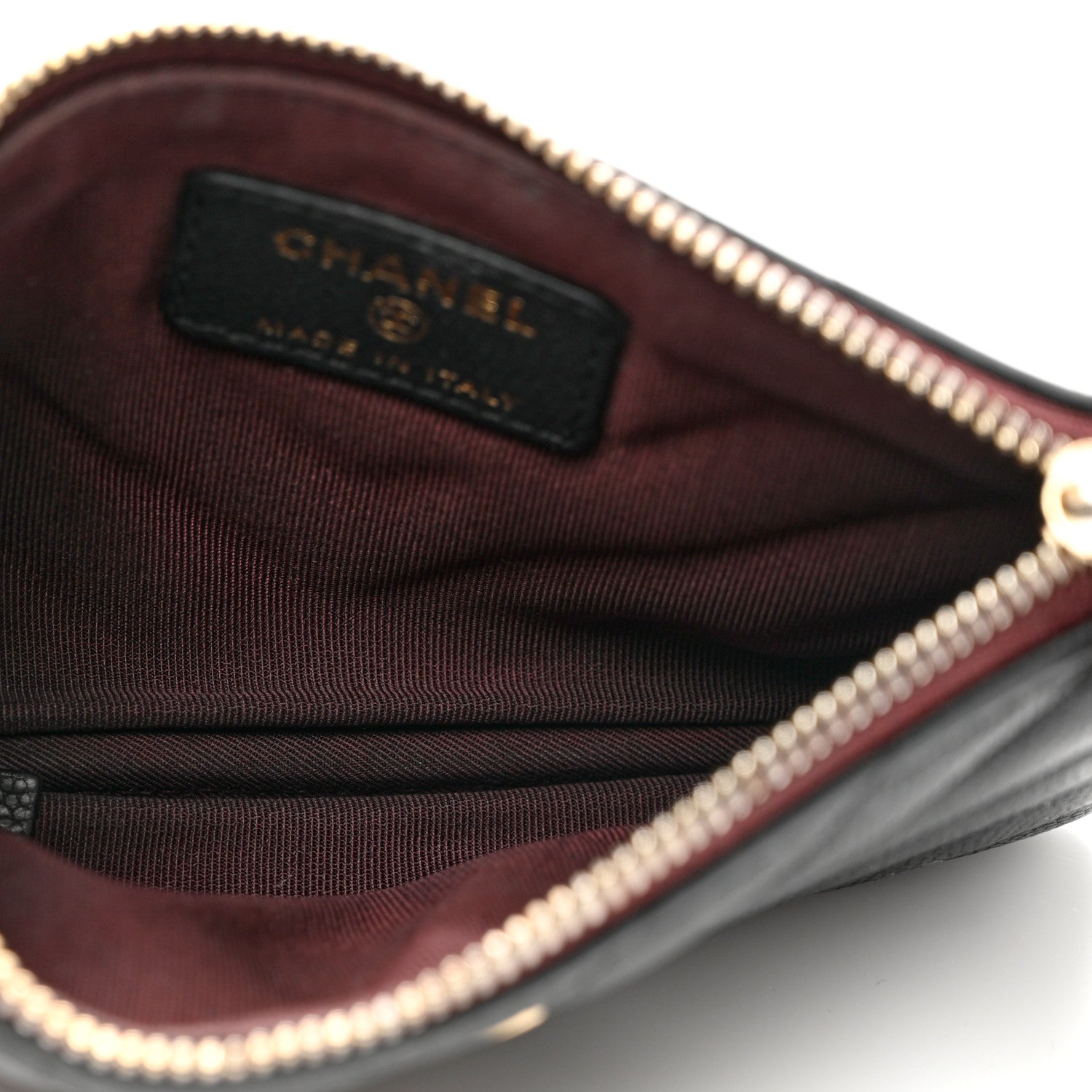 Chanel Caviar Chevron Quilted Small Cosmetic Case Black 4 of 8