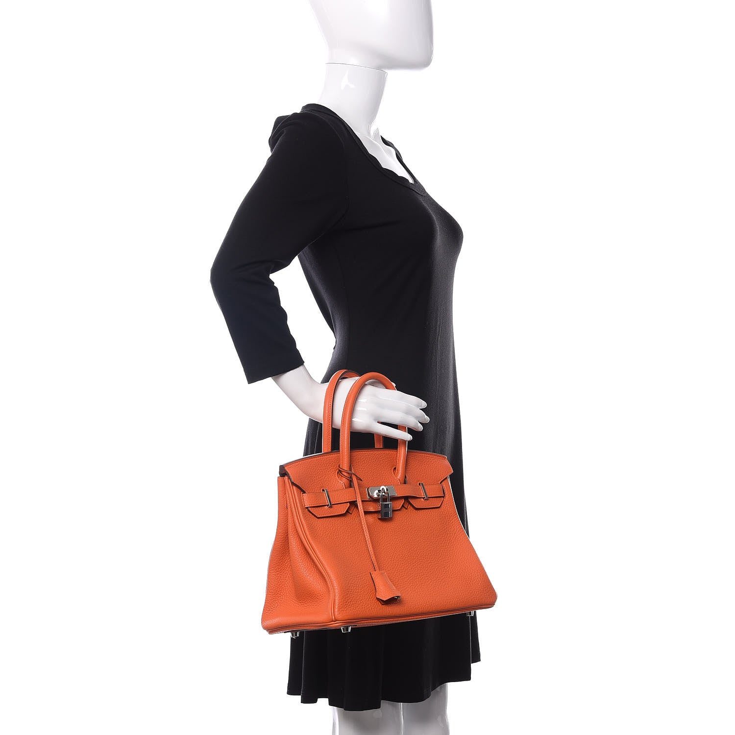 Hermes Taurillon Clemence Birkin 30 Feu 2 of 13