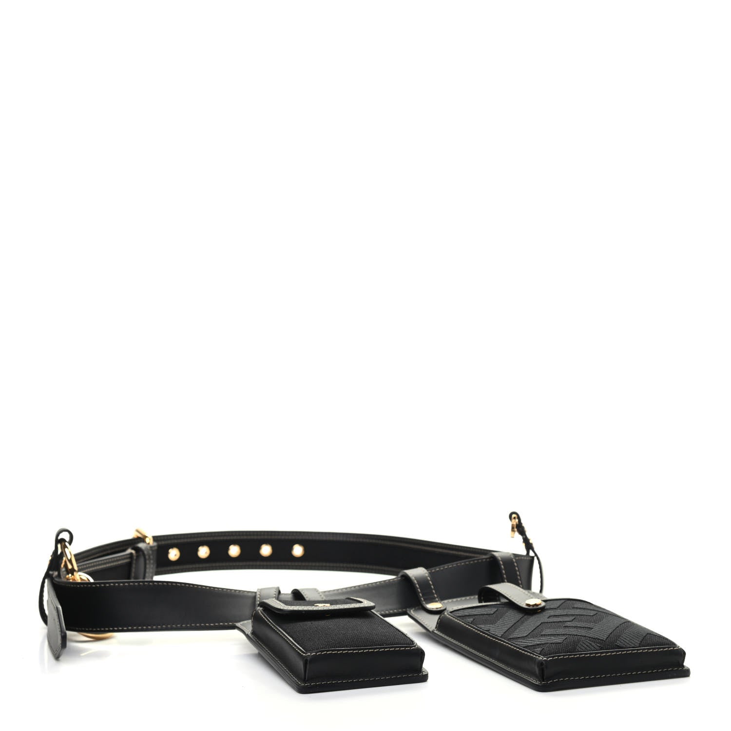 Fendi Calfskin Canvas Multi Accessory Belt Black 3 of 5