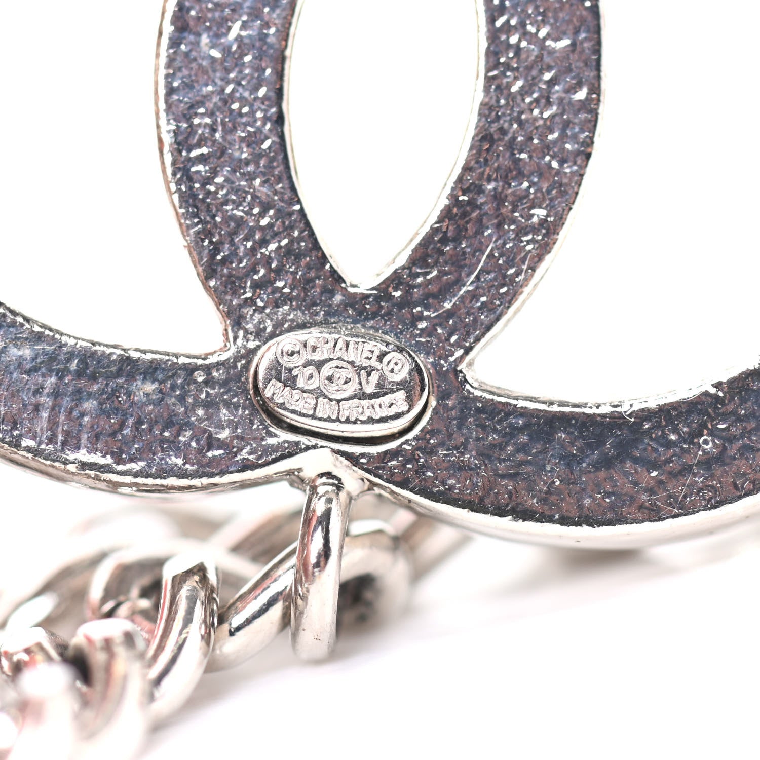 Chanel Enamel CC Chain Logo Belt Silver Black 3 of 5