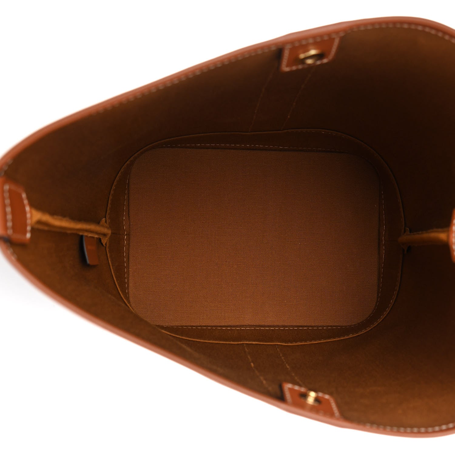 Celine Triomphe Canvas Calfskin Small Bucket Bag Tan 5 of 10
