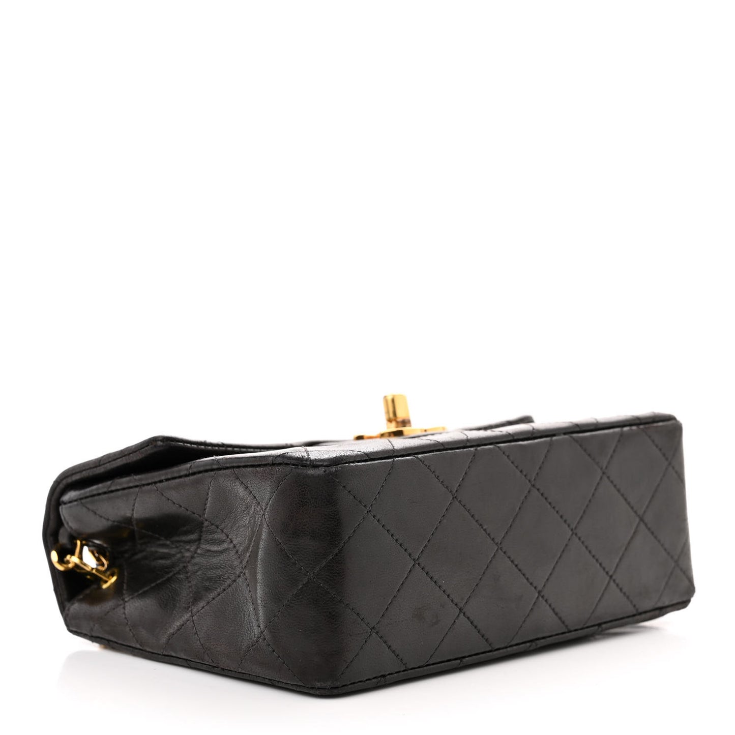 Lambskin Quilted Mini Square Flap Bag Black