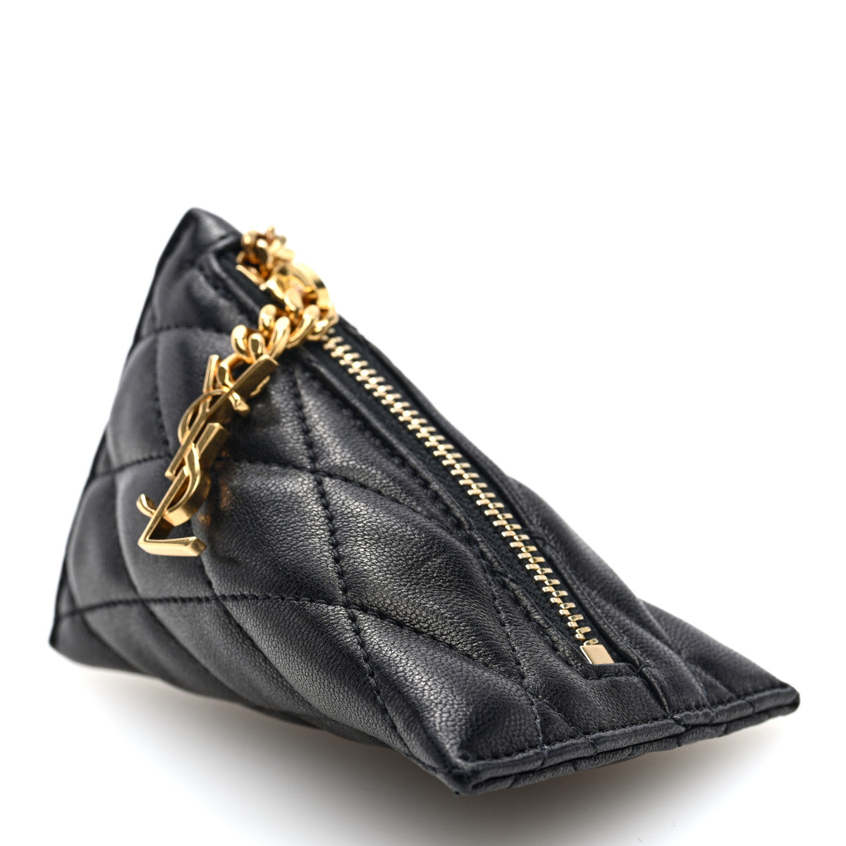 Lambskin Quilted Berlingo Bag Charm Black