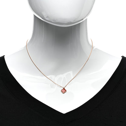 Van Cleef & Arpels 18K Rose Gold Carnelian Sweet Alhambra Pendant Necklace 2 of 6