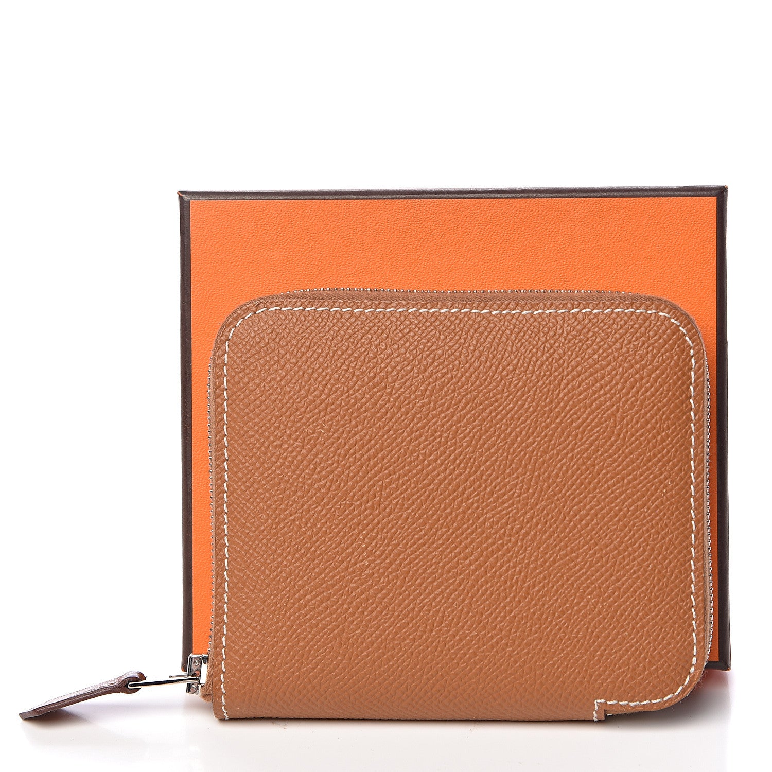 Hermes Epsom Silk'in Compact Wallet Gold Jaune De Naples 9 of 9