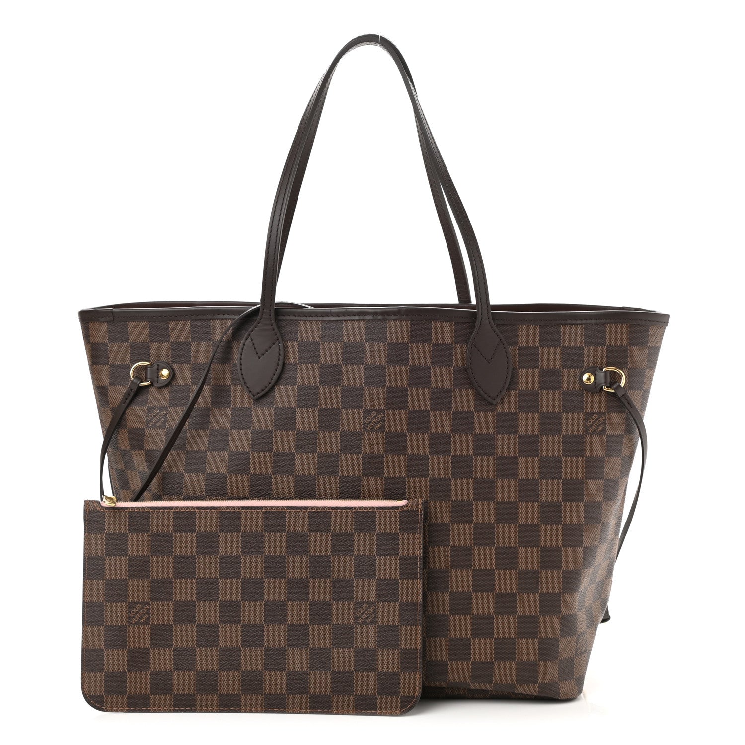 Louis Vuitton Damier Ebene Neo Neverfull MM Rose Ballerine 1 of 10