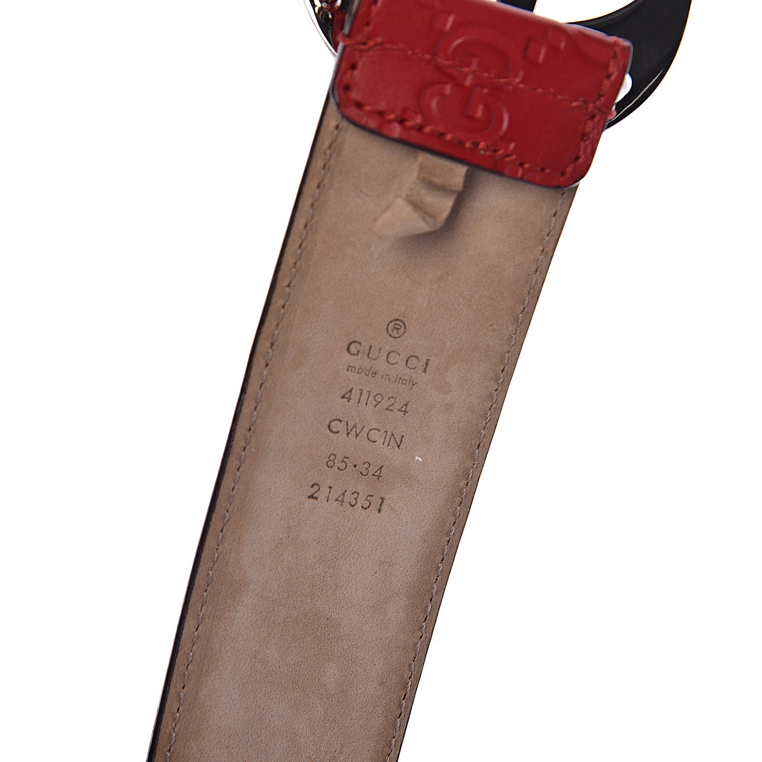 Gucci Guccissima Signature Interlocking G 40mm Belt 95 38 Hibiscus Red 4 of 9