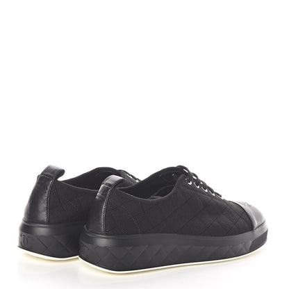Chanel Canvas Quilted Cap Toe Sneakers 39 Black 4 of 8
