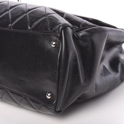 Chanel Glazed Calfskin Quilted Large CC Delivery Tote Black 9 of 9
