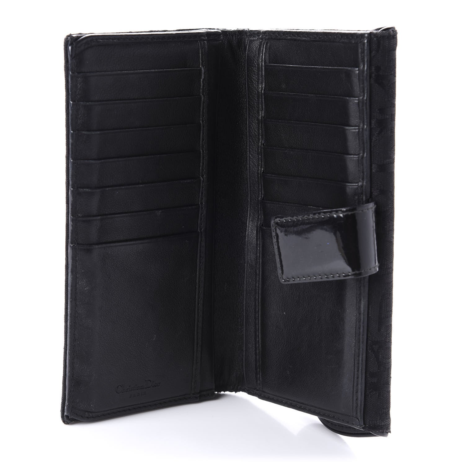 Christian Dior Monogram Saddle Wallet Black 5 of 12