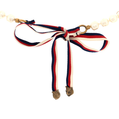 Gucci Pearl Ribbon Feline Strand Necklace 3 of 3