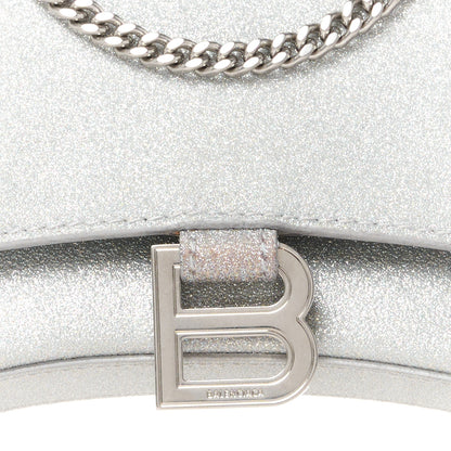 Balenciaga Sparkling Fabric XS Hourglass Wallet On Chain Silver 8 of 13