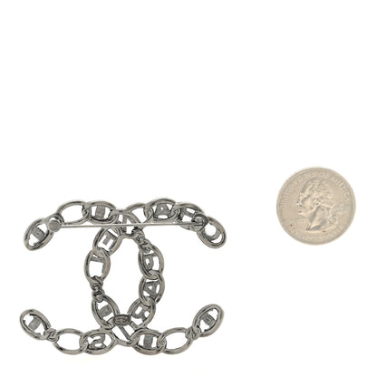 Chanel Ruthenium Crystal Paris Chain CC Chain Logo Brooch 2 of 3