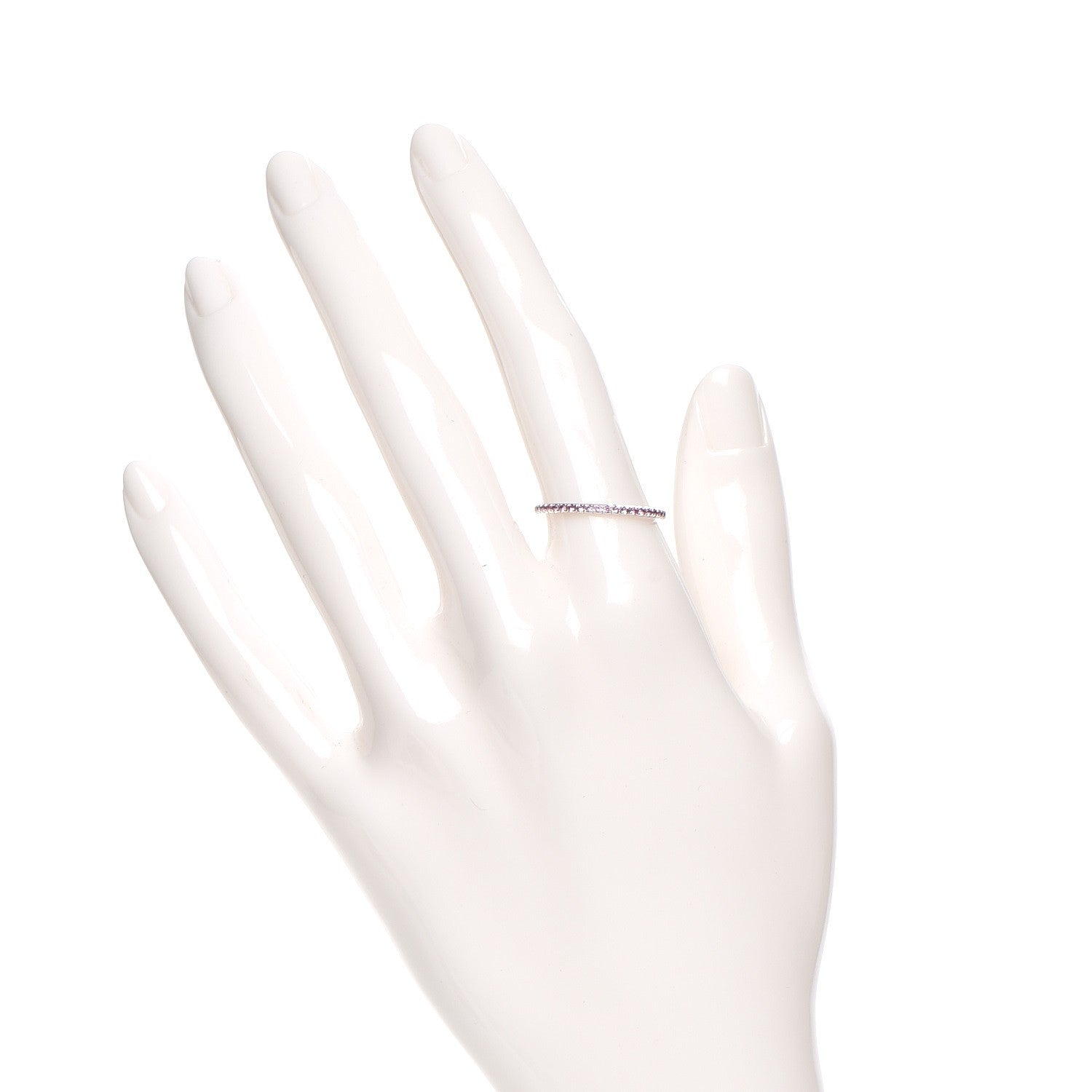 Tiffany 18K White Gold Pink Sapphire Metro Ring 6.5 2 of 5