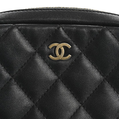 Chanel Lambskin Quilted Small Curvy Pouch Cosmetic Case Black 8 of 13