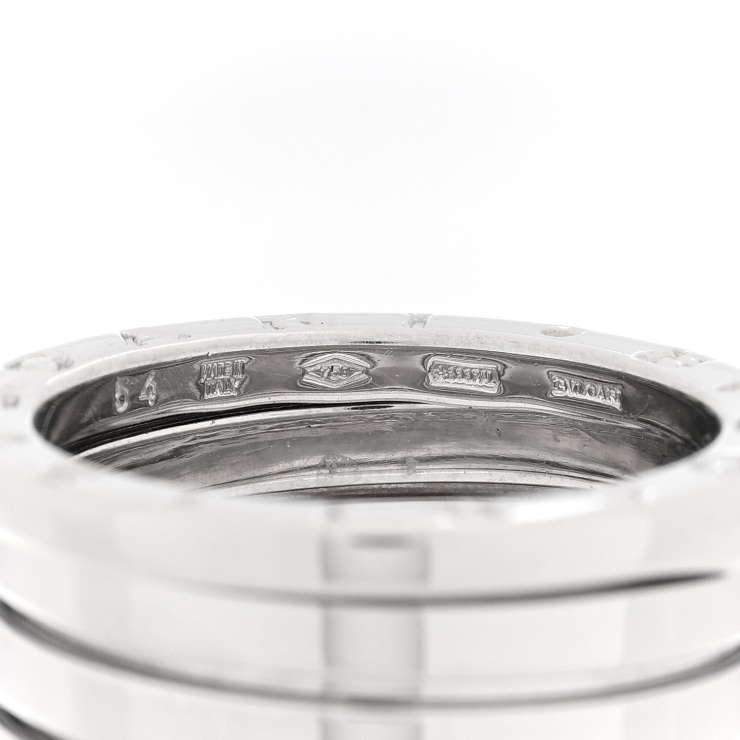 Bulgari 18K White Gold B.Zero1 Four-Band Ring 54 7 4 of 5