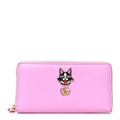 Gucci Dollar Calfskin GG Marmont Bosco Zip Around Wallet Malva 1 of 13