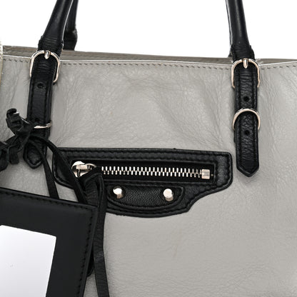 Balenciaga Calfskin Papier Mini A4 Zip Around Tote Grey Black 7 of 15