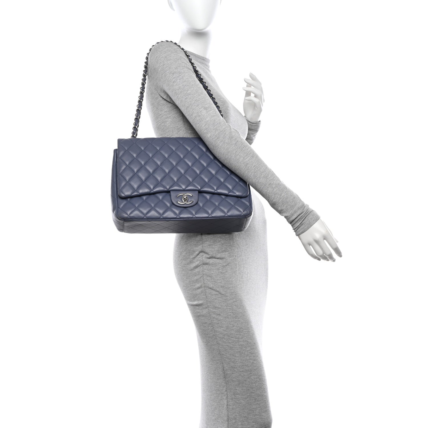 Chanel Lambskin Quilted Maxi Double Flap Light Purple 2 of 14