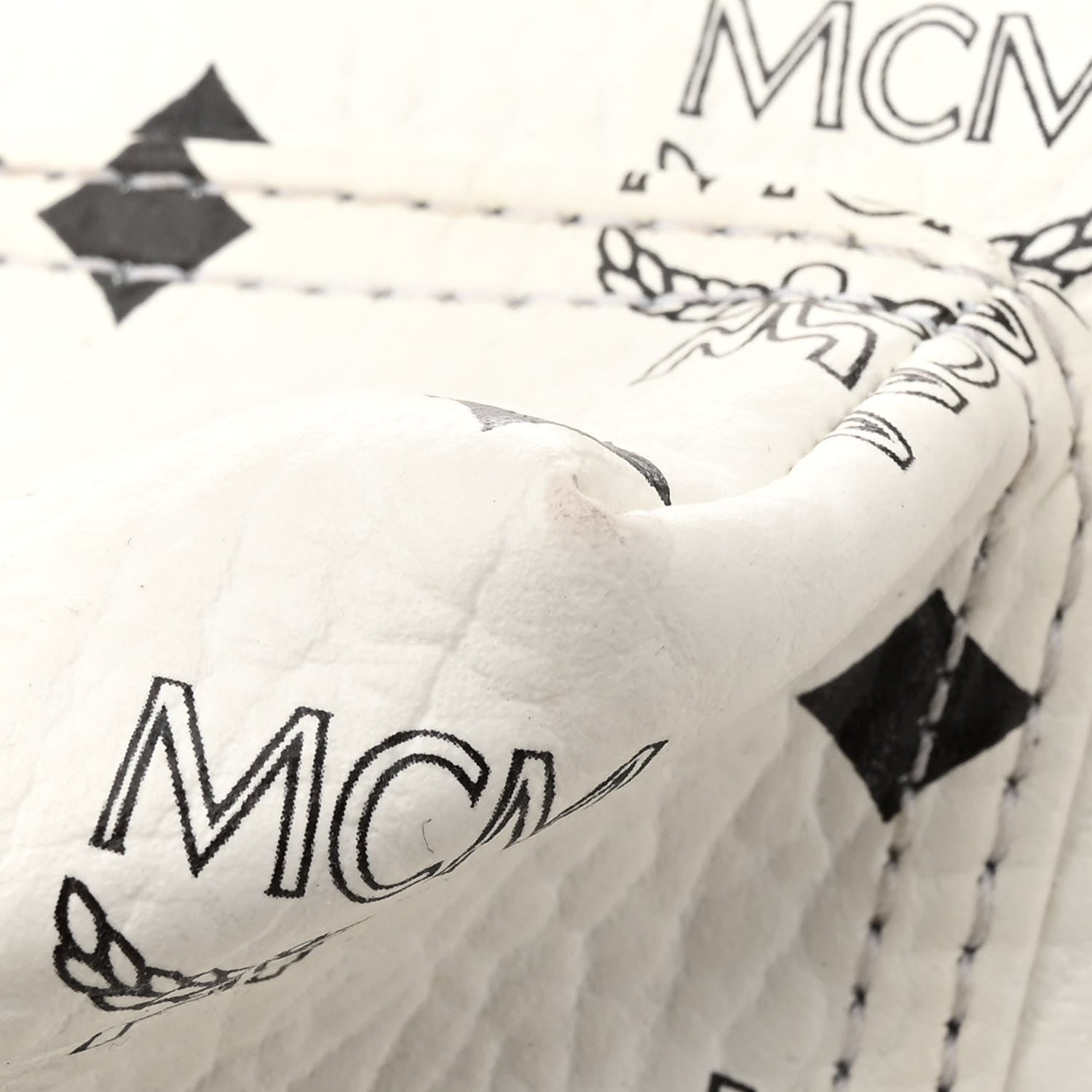 MCM Visetos Medium Side Studs Stark Backpack White 15 of 18