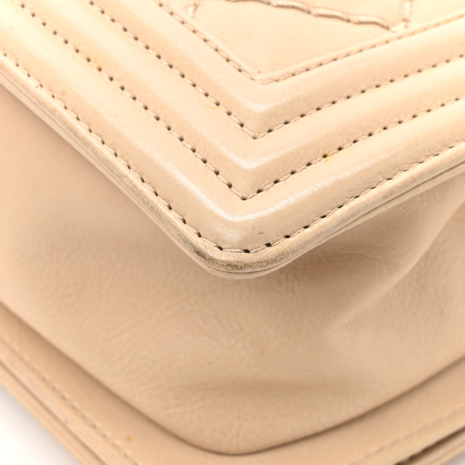 Chanel Calfskin Double Stitch Small Boy Flap Beige 16 of 20