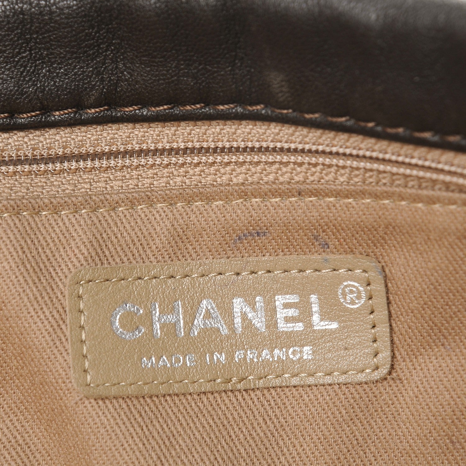 Chanel Lambskin Stitched Messenger Bag Brown 6 of 9