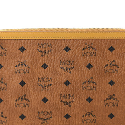 MCM Visetos Liz Shopper Tote Pouch Cognac Yellow 10 of 10
