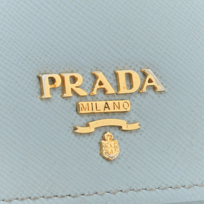 Prada Saffiano Metal Continental Flap Wallet Lago 8 of 13