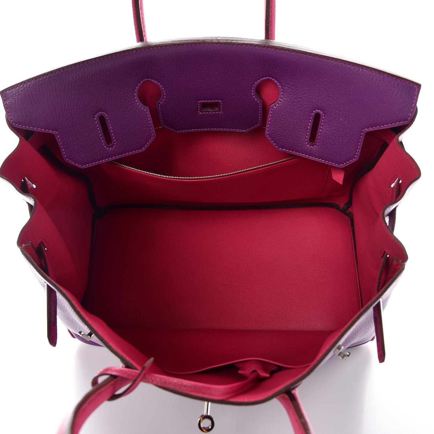 Chevre Mangalore Bi-Color Horseshoe Birkin 35 Ultraviolet Rose Tyrien