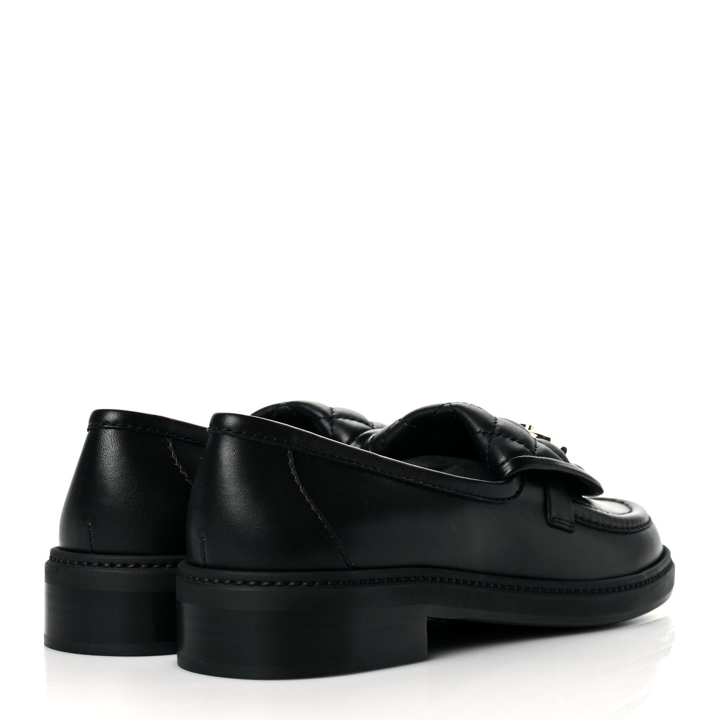 Lambskin Quilted CC Turnlock Loafers 38.5 Black