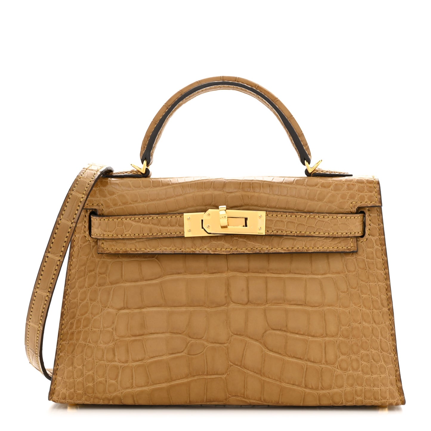 Matte Alligator Mini Kelly Sellier 20 Kraft