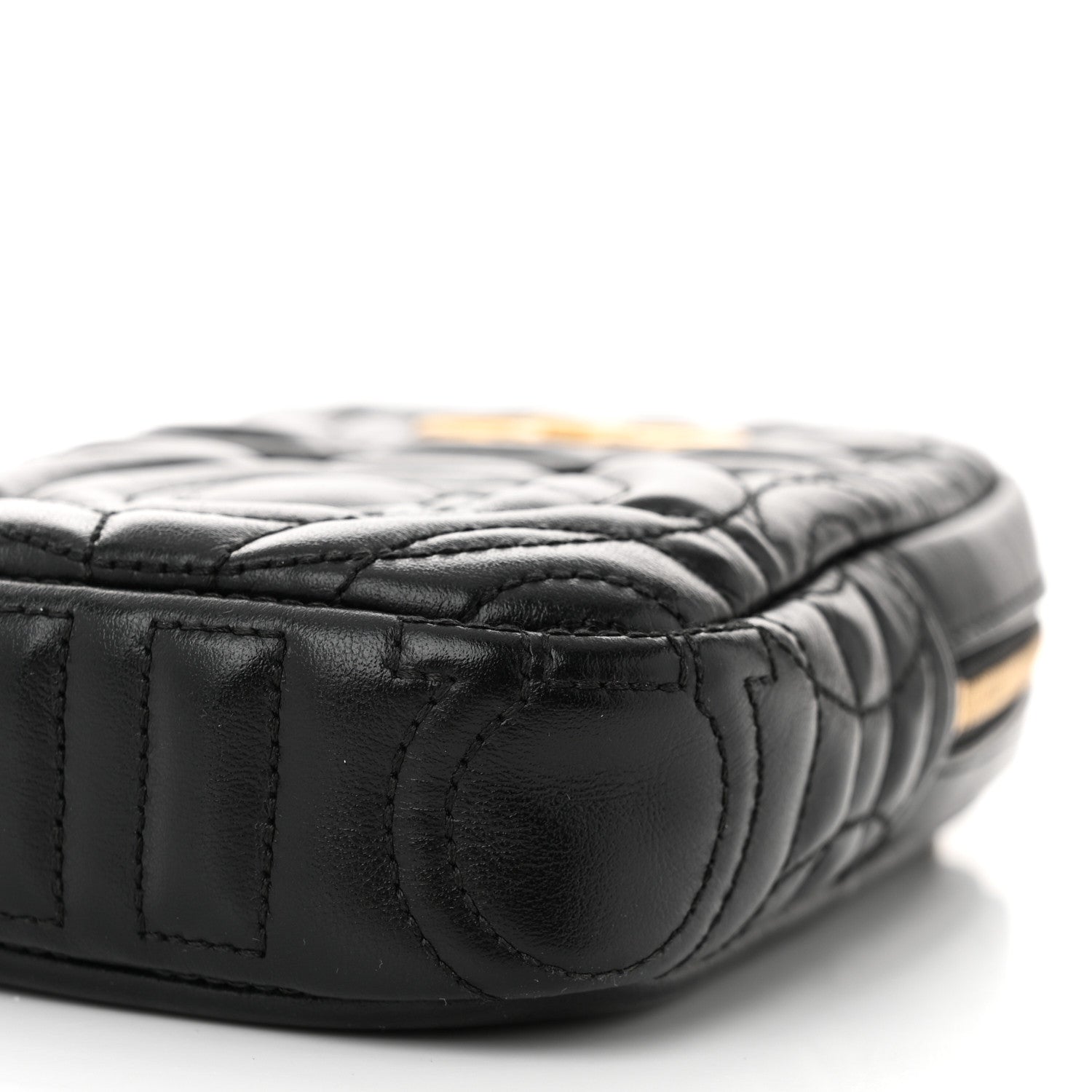 Salvatore Ferragamo Calfskin Quilted Gancini Mini Mufasa Crossbody Black 9 of 10