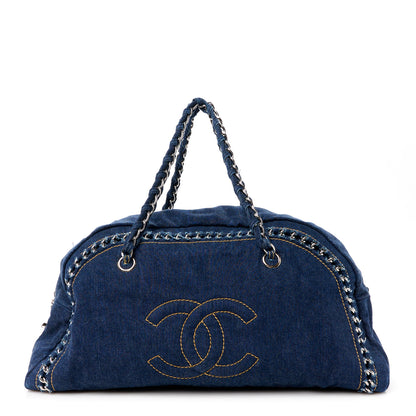 Chanel Denim Luxe Ligne Large Bowler Blue Blue 1 of 14