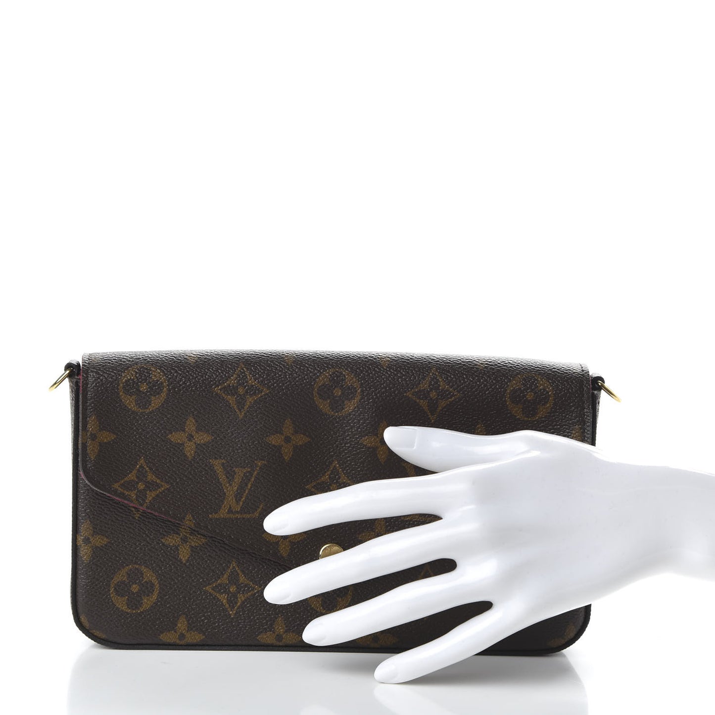 Monogram Pochette Felicie Chain Wallet Fuchsia