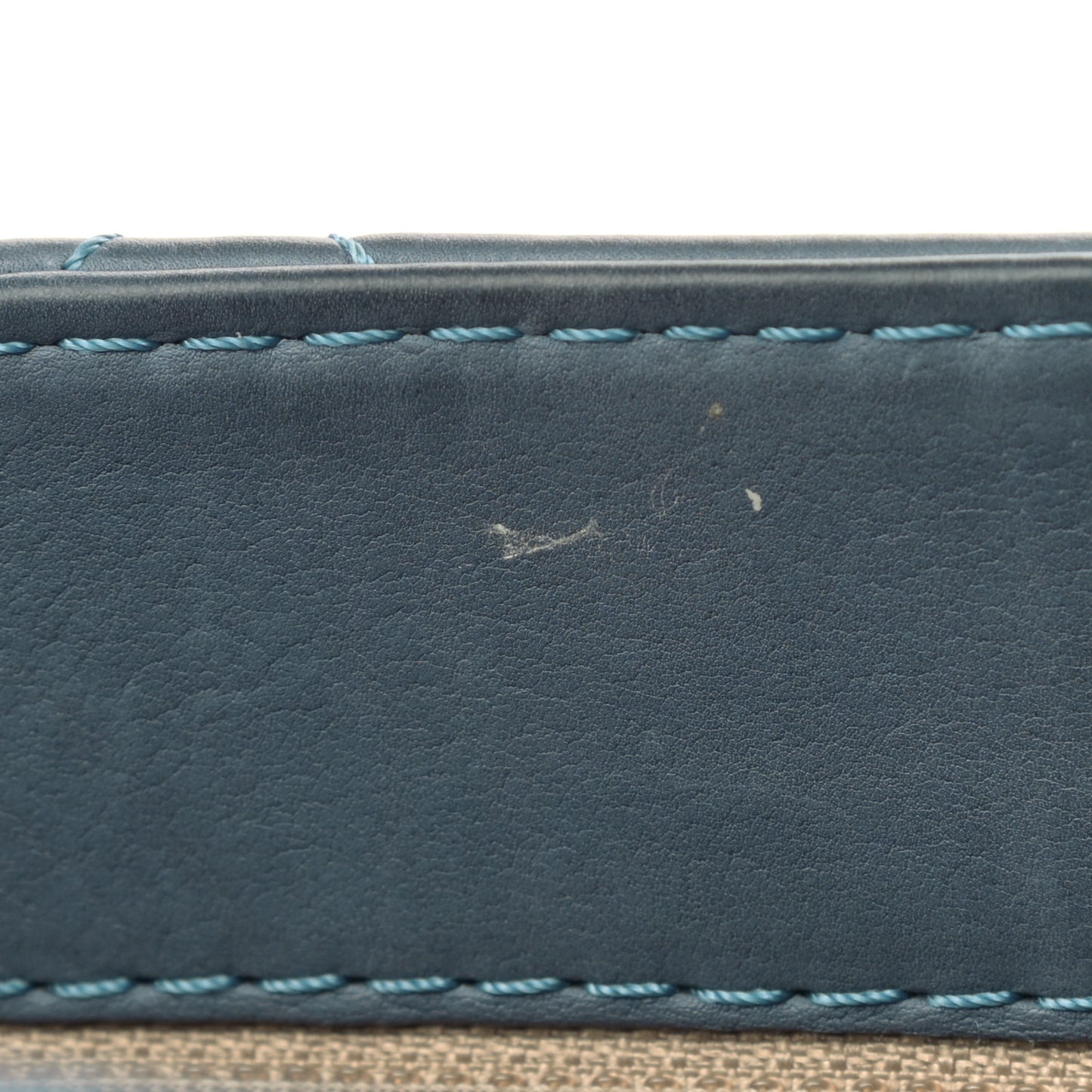 Washed Calfskin Quilted Hamptons Flap Bag Blue