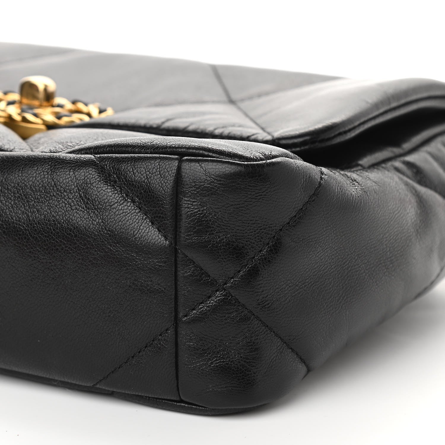 Chanel Shiny Goatskin Quilted Medium Chanel 19 Flap Black 10 of 11