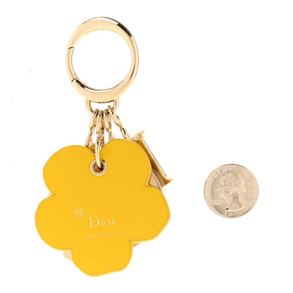 Christian Dior Buttercup Calfskin Lacquer Metal Swing Bag Charm Yellow 2 of 6
