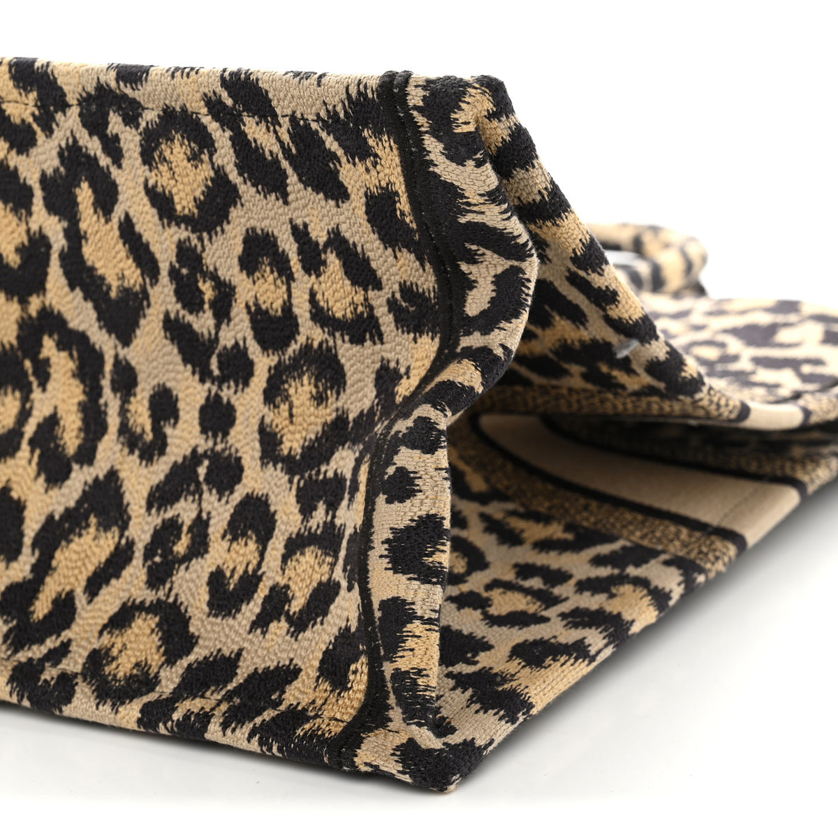 Christian Dior Canvas Mizza Embroidered Large Leopard Book Tote Beige 10 of 10