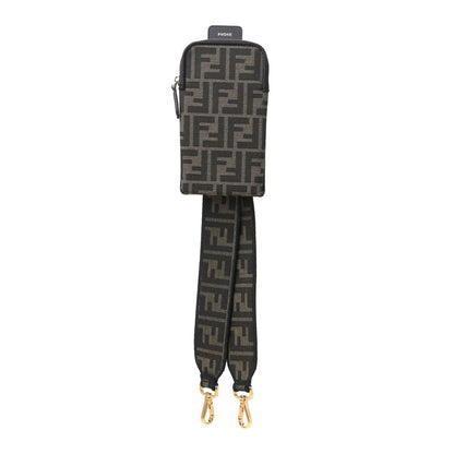 Fendi Fabric Jacquard FF 1974 Cell Pocket Strap You Tobacco Moro Black 1 of 11