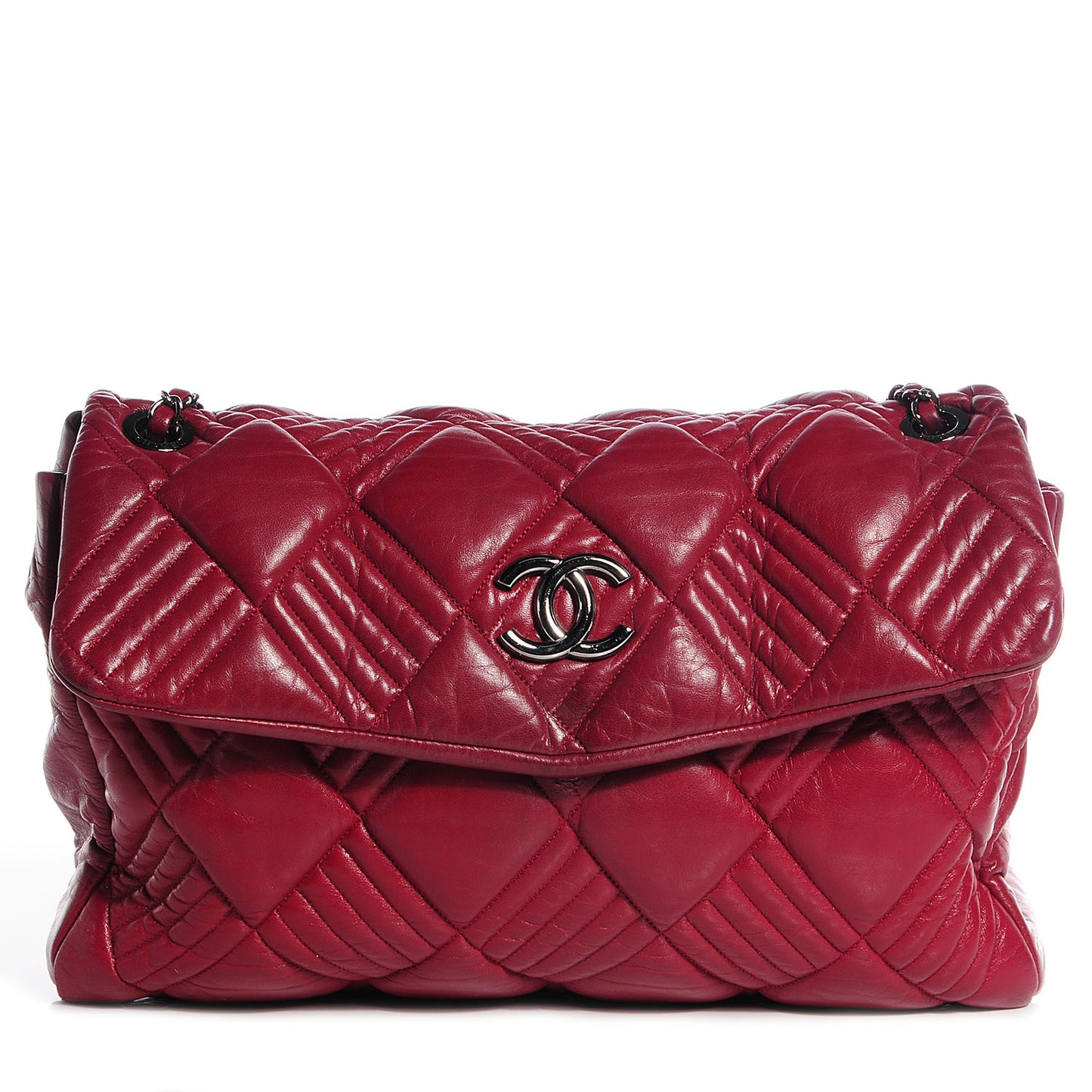 Lambskin In And Out Maxi Flap Red