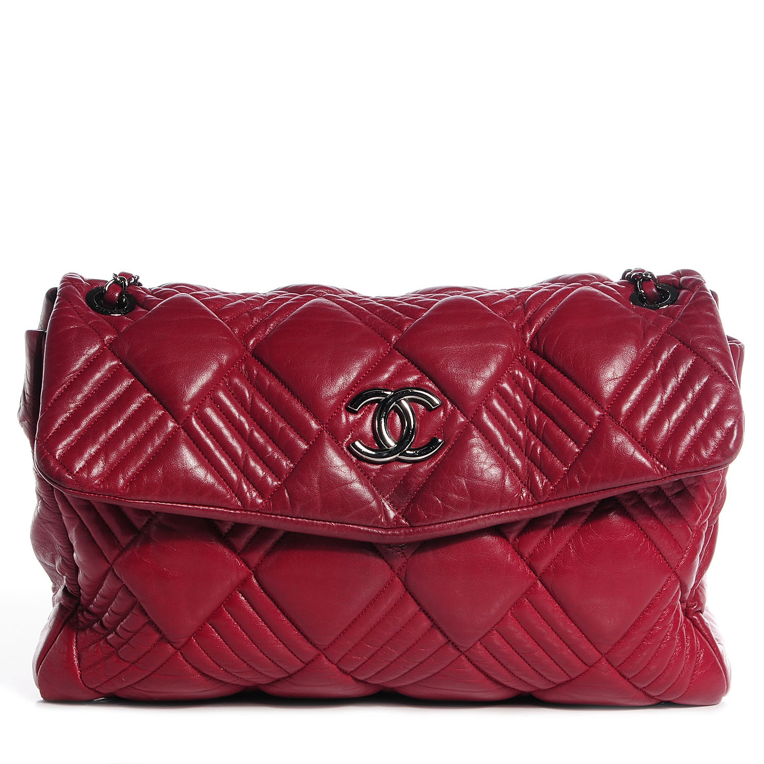 Chanel Lambskin In And Out Maxi Flap Red 1 of 7